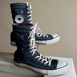 Converse Chuck Taylor XHi Mid-Calf Fold Down High Tops Navy Blue Worn Sz 11